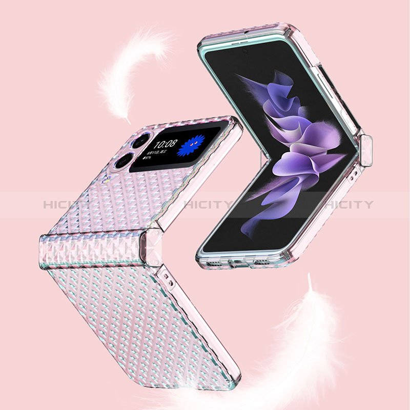 Carcasa Dura Cristal Plastico Funda Rigida Transparente H04 para Samsung Galaxy Z Flip3 5G