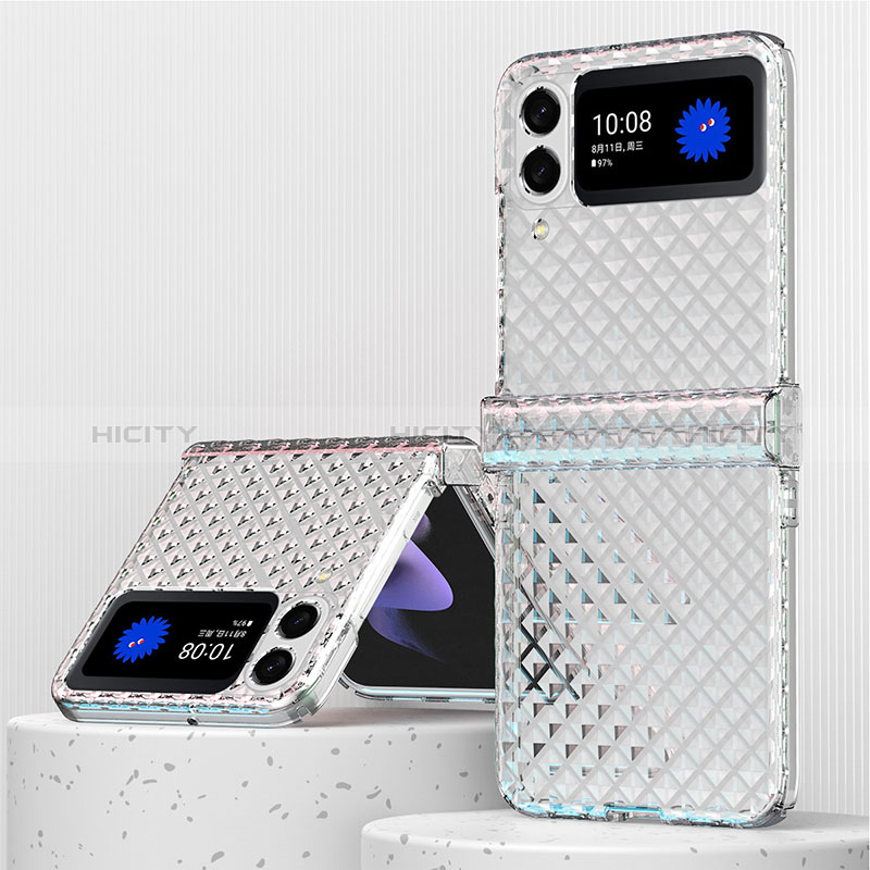 Carcasa Dura Cristal Plastico Funda Rigida Transparente H04 para Samsung Galaxy Z Flip3 5G Claro