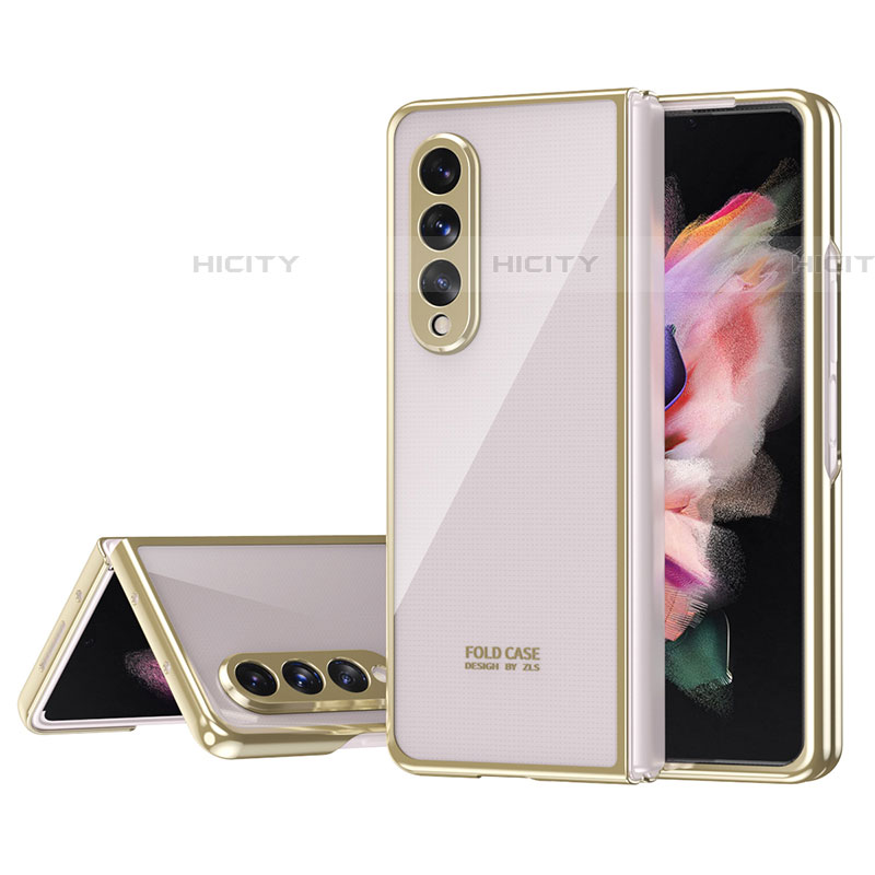 Carcasa Dura Cristal Plastico Funda Rigida Transparente H04 para Samsung Galaxy Z Fold4 5G Oro