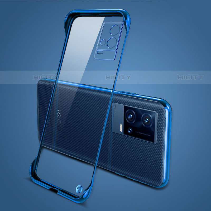 Carcasa Dura Cristal Plastico Funda Rigida Transparente H04 para Vivo iQOO 8 5G Azul