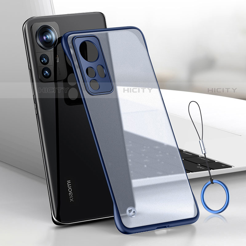 Carcasa Dura Cristal Plastico Funda Rigida Transparente H04 para Xiaomi Mi 12 Pro 5G Azul