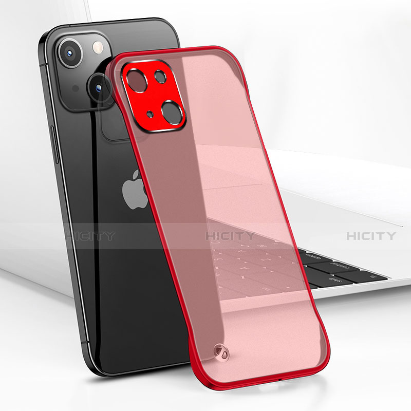 Carcasa Dura Cristal Plastico Funda Rigida Transparente H05 para Apple iPhone 13 Rojo