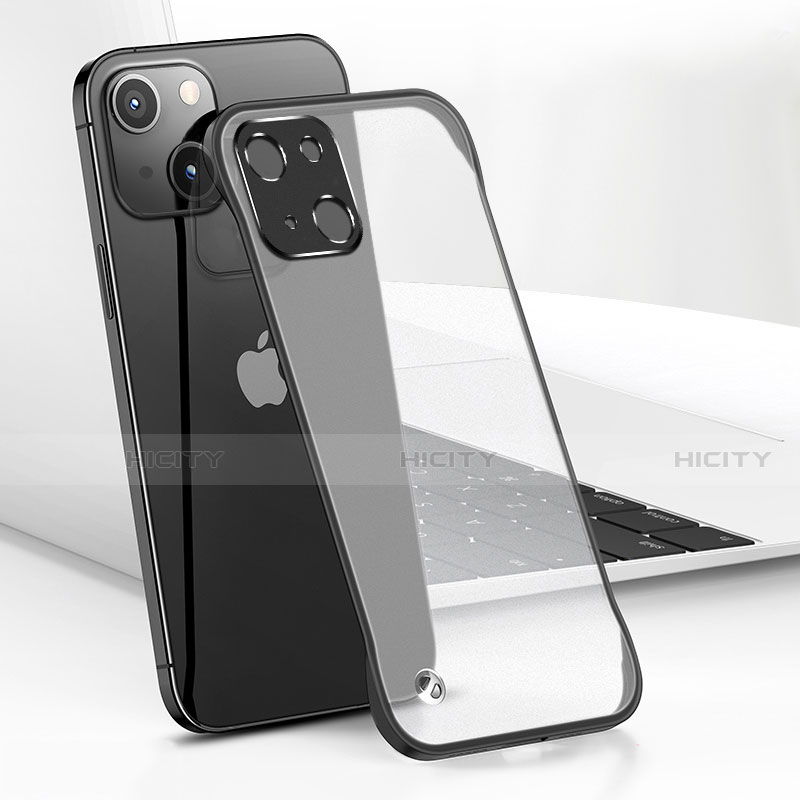 Carcasa Dura Cristal Plastico Funda Rigida Transparente H05 para Apple iPhone 14 Negro