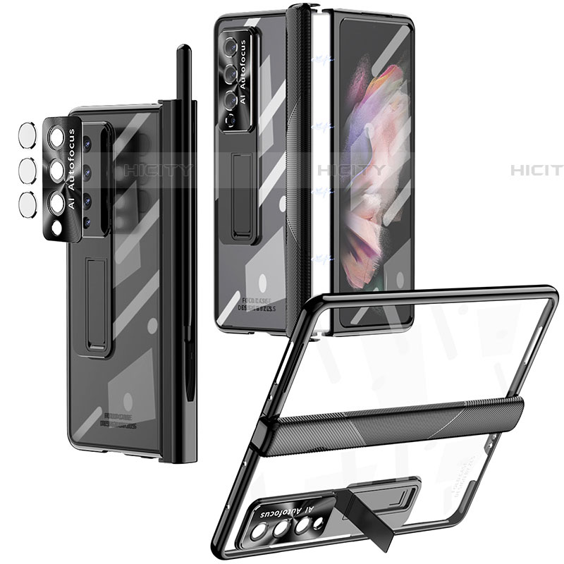 Carcasa Dura Cristal Plastico Funda Rigida Transparente H05 para Samsung Galaxy Z Fold4 5G Negro