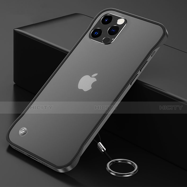 Carcasa Dura Cristal Plastico Funda Rigida Transparente H06 para Apple iPhone 13 Pro Negro