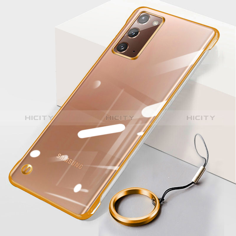 Carcasa Dura Cristal Plastico Funda Rigida Transparente JS1 para Samsung Galaxy Note 20 5G Oro