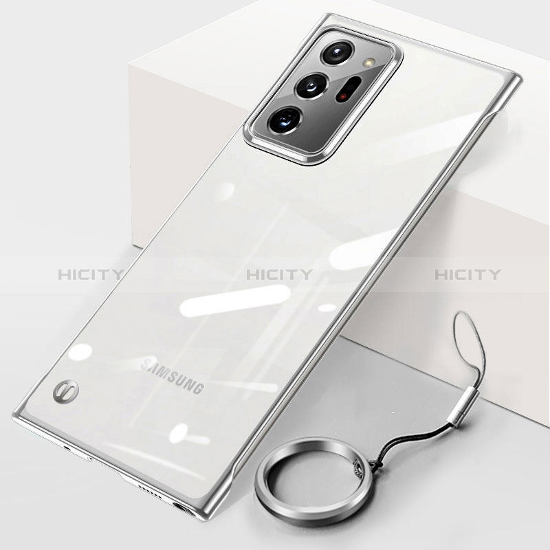 Carcasa Dura Cristal Plastico Funda Rigida Transparente JS1 para Samsung Galaxy Note 20 Ultra 5G Plata