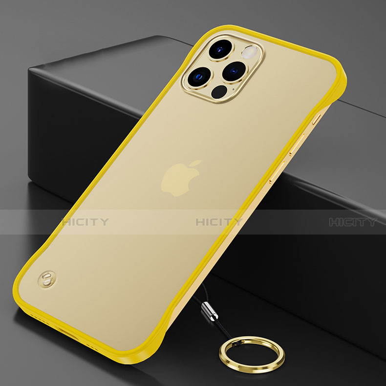 Carcasa Dura Cristal Plastico Funda Rigida Transparente N01 para Apple iPhone 12 Pro Max Amarillo