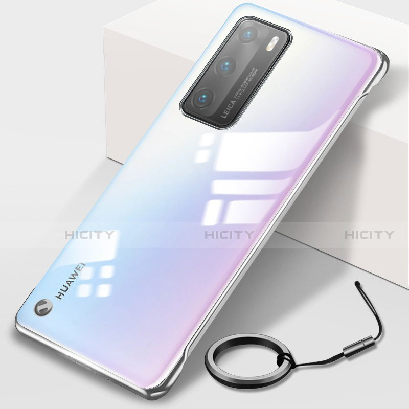 Carcasa Dura Cristal Plastico Funda Rigida Transparente N02 para Huawei P40 Plata