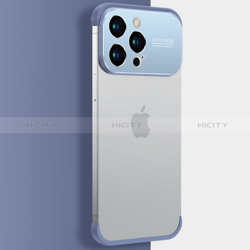 Carcasa Dura Cristal Plastico Funda Rigida Transparente QC3 para Apple iPhone 14 Pro Max Azul