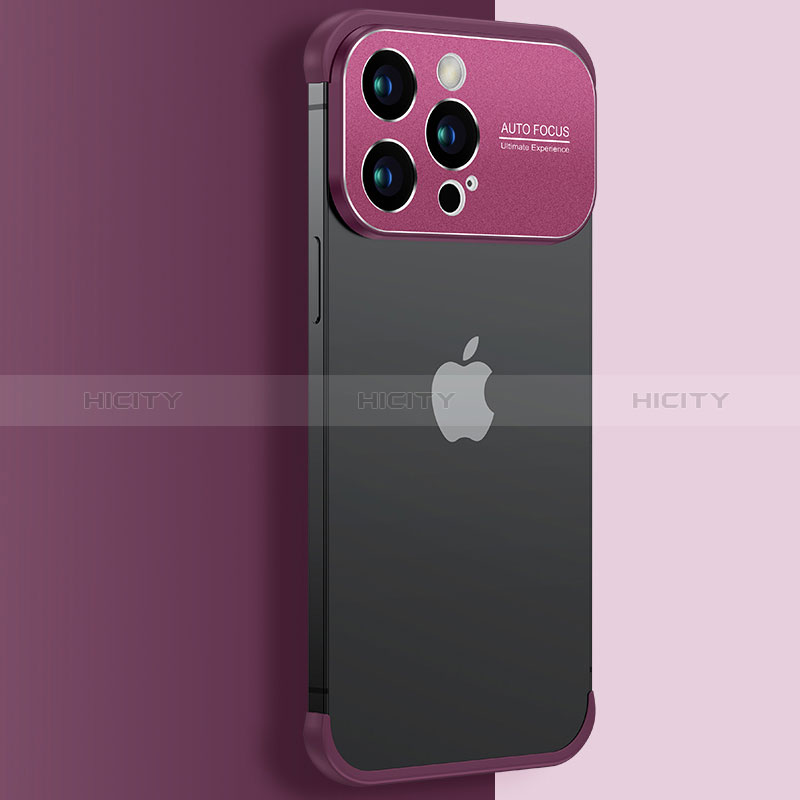 Carcasa Dura Cristal Plastico Funda Rigida Transparente QC3 para Apple iPhone 14 Pro Max Rojo