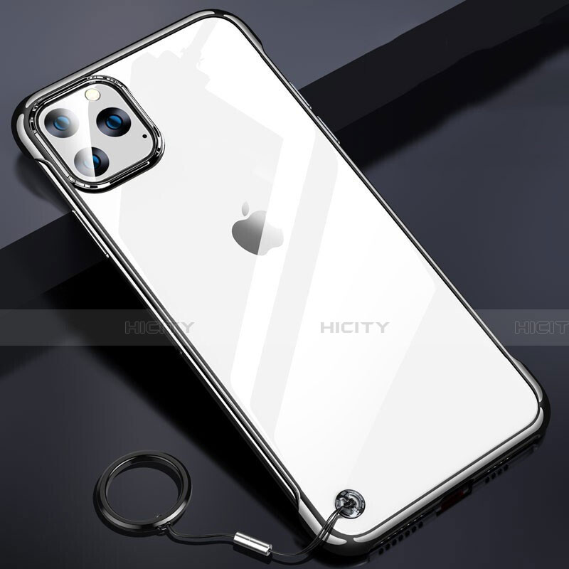 Carcasa Dura Cristal Plastico Funda Rigida Transparente S01 para Apple iPhone 11 Pro Max Negro
