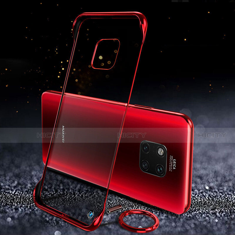 Carcasa Dura Cristal Plastico Funda Rigida Transparente S01 para Huawei Mate 20 Pro Rojo