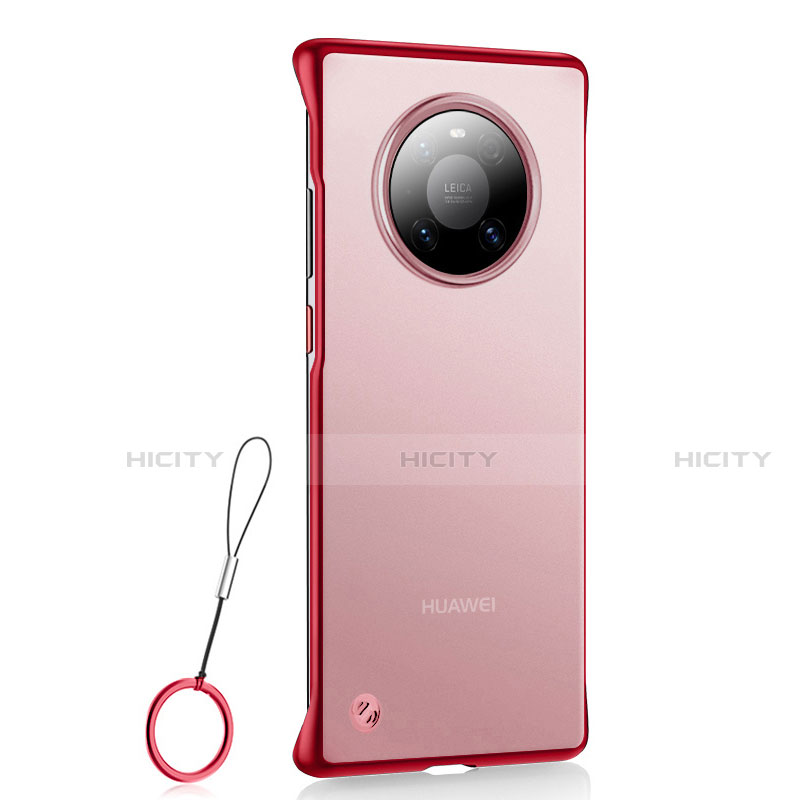 Carcasa Dura Cristal Plastico Funda Rigida Transparente S01 para Huawei Mate 40E Pro 5G Rojo