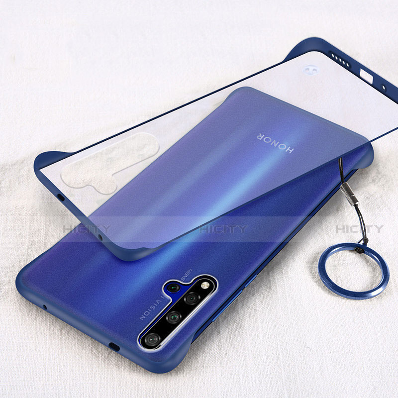 Carcasa Dura Cristal Plastico Funda Rigida Transparente S01 para Huawei Nova 5T Azul