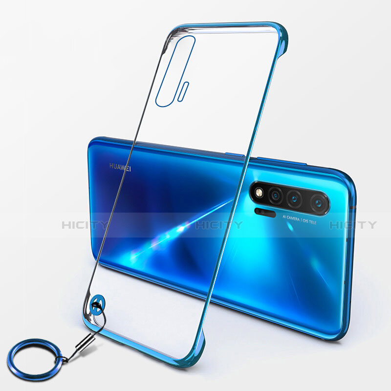 Carcasa Dura Cristal Plastico Funda Rigida Transparente S01 para Huawei Nova 6 5G Azul