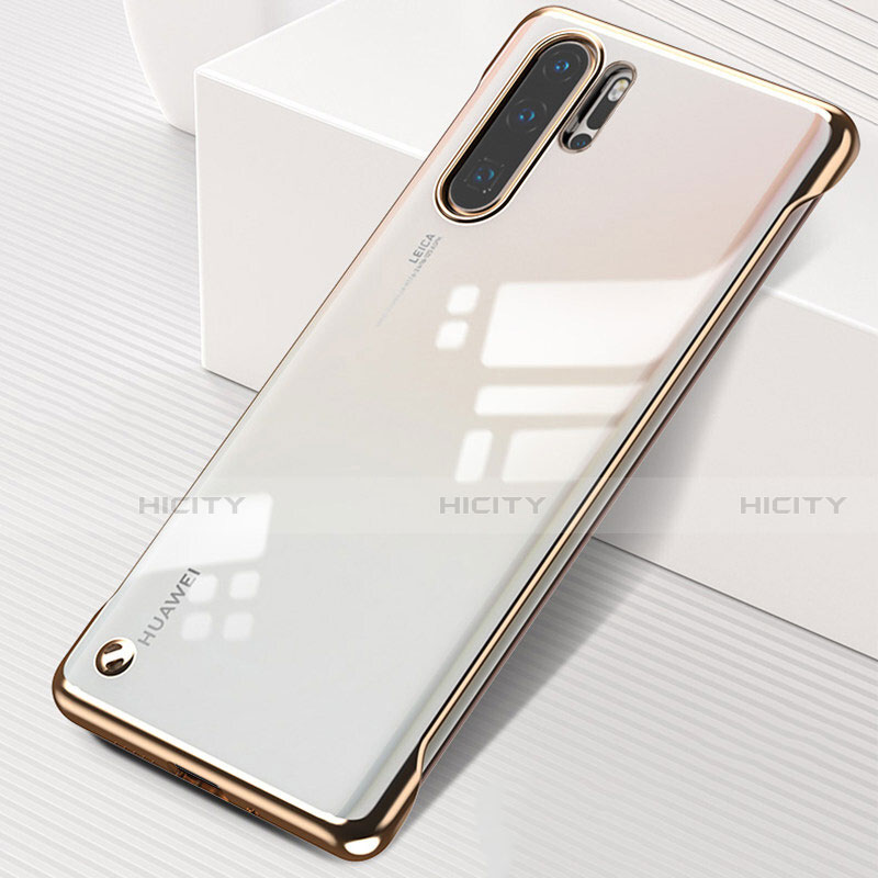 Carcasa Dura Cristal Plastico Funda Rigida Transparente S01 para Huawei P30 Pro Oro