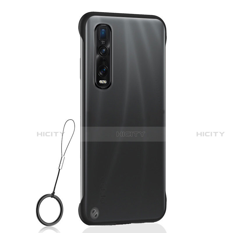 Carcasa Dura Cristal Plastico Funda Rigida Transparente S01 para Oppo Find X2 Pro Negro