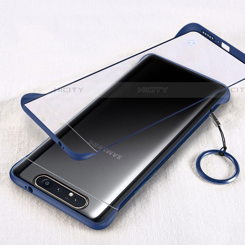 Carcasa Dura Cristal Plastico Funda Rigida Transparente S01 para Samsung Galaxy A80