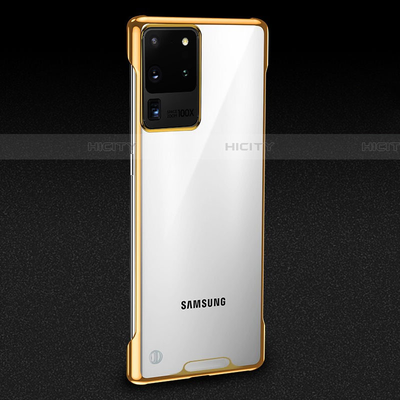 Carcasa Dura Cristal Plastico Funda Rigida Transparente S01 para Samsung Galaxy S20 Ultra 5G Oro