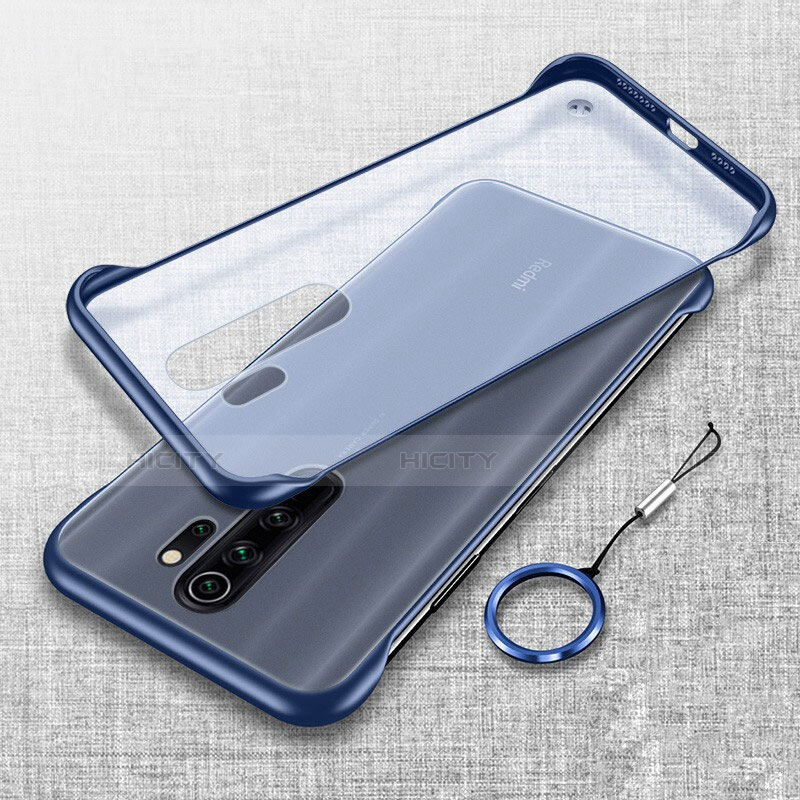 Carcasa Dura Cristal Plastico Funda Rigida Transparente S01 para Xiaomi Redmi Note 8 Pro Azul