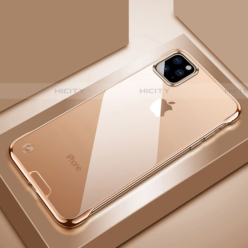 Carcasa Dura Cristal Plastico Funda Rigida Transparente S02 para Apple iPhone 11 Pro Max Oro