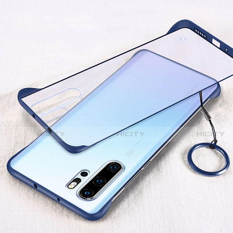 Carcasa Dura Cristal Plastico Funda Rigida Transparente S02 para Huawei P30 Pro Azul