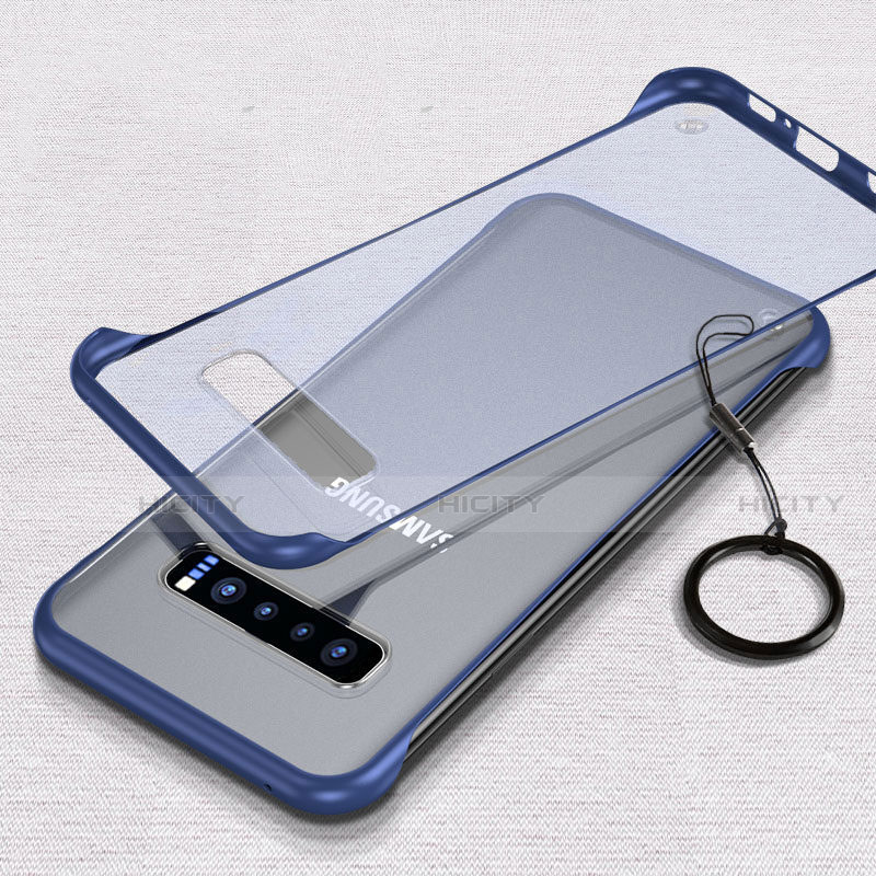 Carcasa Dura Cristal Plastico Funda Rigida Transparente S02 para Samsung Galaxy S10 5G Azul