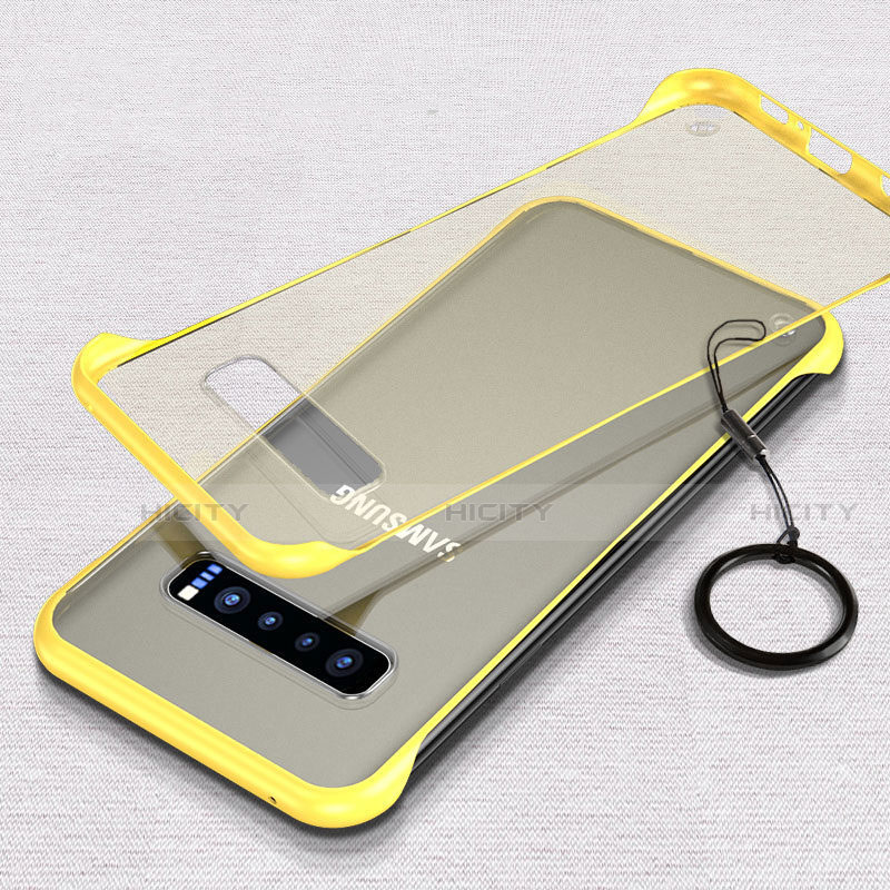 Carcasa Dura Cristal Plastico Funda Rigida Transparente S02 para Samsung Galaxy S10 Amarillo