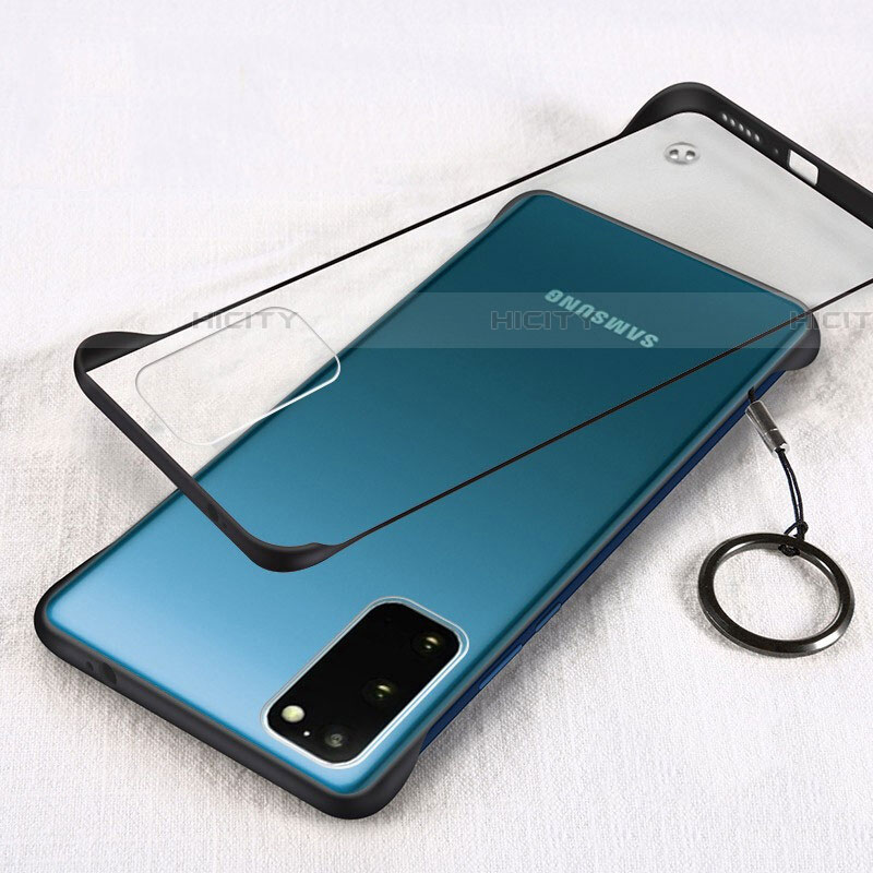 Carcasa Dura Cristal Plastico Funda Rigida Transparente S02 para Samsung Galaxy S20 5G Negro
