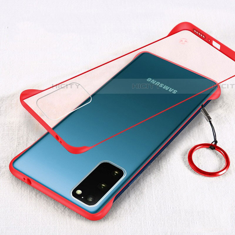 Carcasa Dura Cristal Plastico Funda Rigida Transparente S02 para Samsung Galaxy S20 5G Rojo