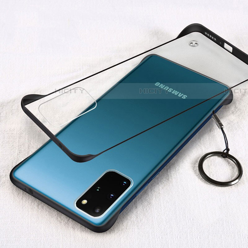 Carcasa Dura Cristal Plastico Funda Rigida Transparente S02 para Samsung Galaxy S20 Plus Negro