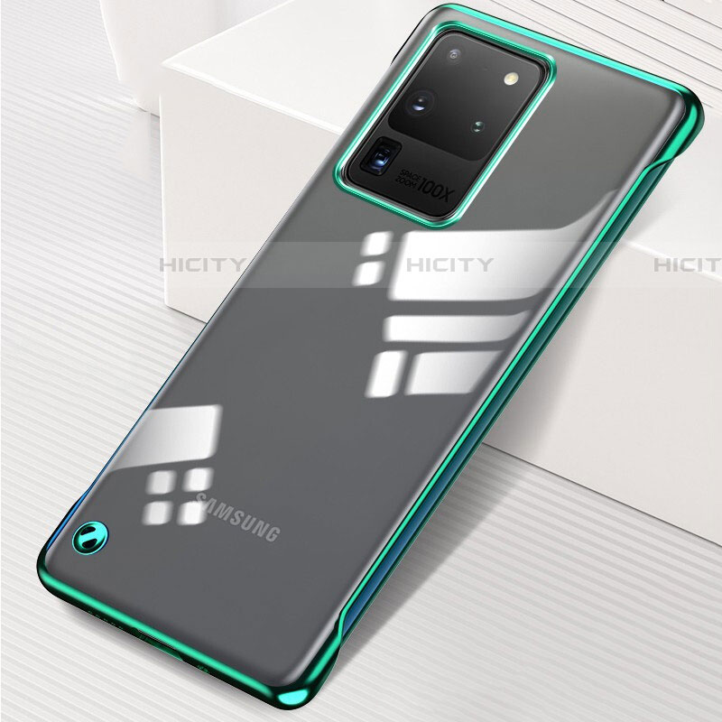 Carcasa Dura Cristal Plastico Funda Rigida Transparente S02 para Samsung Galaxy S20 Ultra Verde