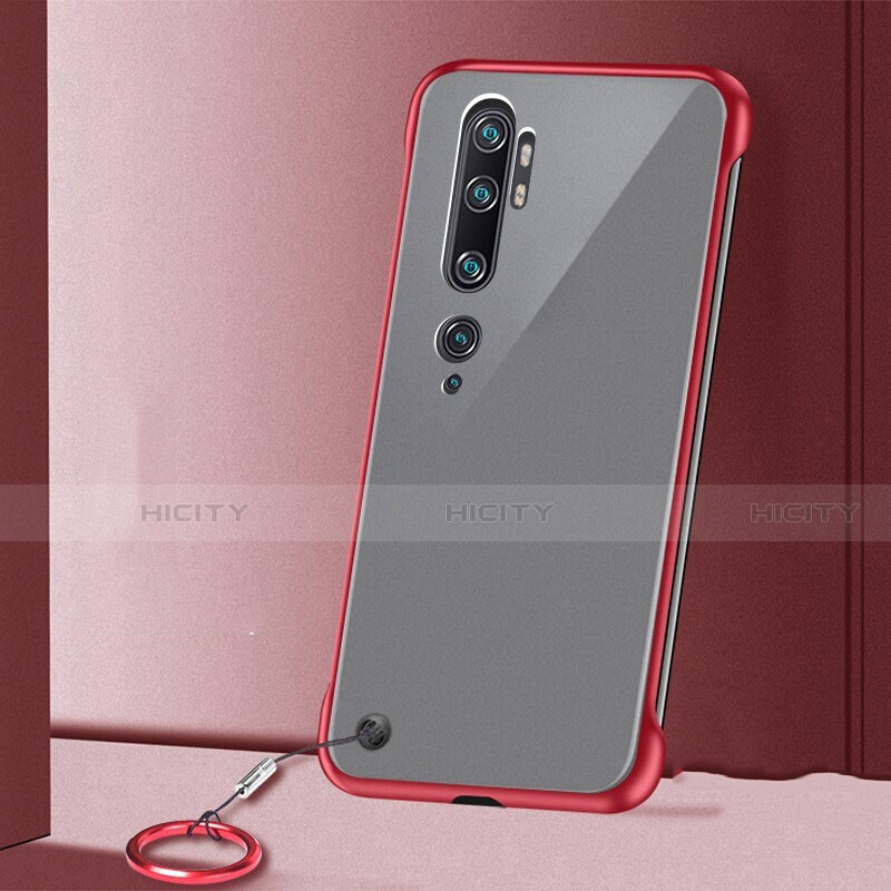 Carcasa Dura Cristal Plastico Funda Rigida Transparente S02 para Xiaomi Mi Note 10 Pro Rojo