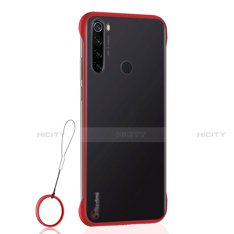 Carcasa Dura Cristal Plastico Funda Rigida Transparente S02 para Xiaomi Redmi Note 8 (2021) Rojo