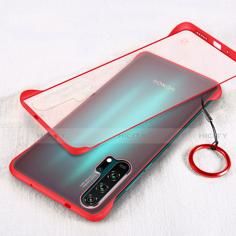 Carcasa Dura Cristal Plastico Funda Rigida Transparente S03 para Huawei Honor 20 Pro Rojo