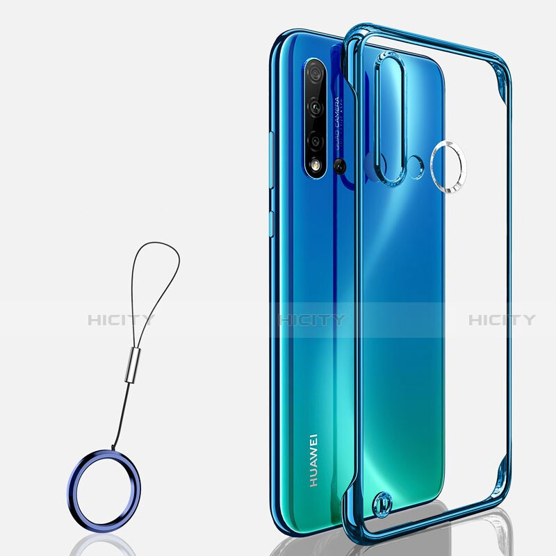 Carcasa Dura Cristal Plastico Funda Rigida Transparente S03 para Huawei Nova 5i Azul
