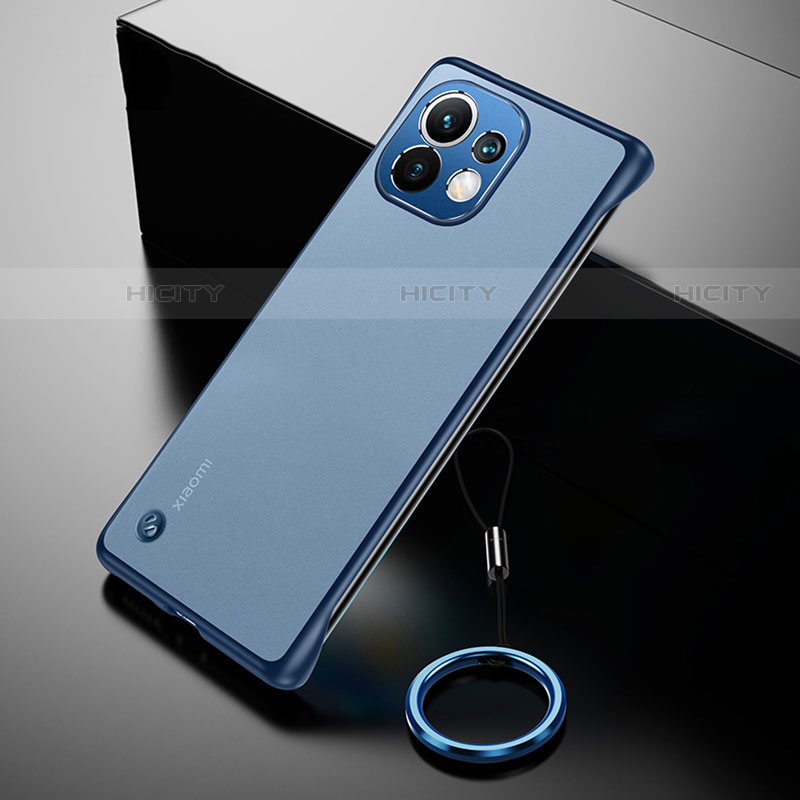 Carcasa Dura Cristal Plastico Funda Rigida Transparente S03 para Xiaomi Mi 11 Lite 5G Azul