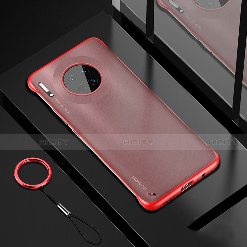 Carcasa Dura Cristal Plastico Funda Rigida Transparente S04 para Huawei Mate 30 5G Rojo
