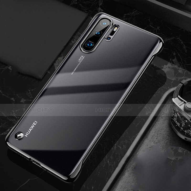 Carcasa Dura Cristal Plastico Funda Rigida Transparente S04 para Huawei P30 Pro Negro