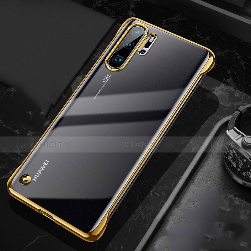 Carcasa Dura Cristal Plastico Funda Rigida Transparente S04 para Huawei P30 Pro New Edition Oro