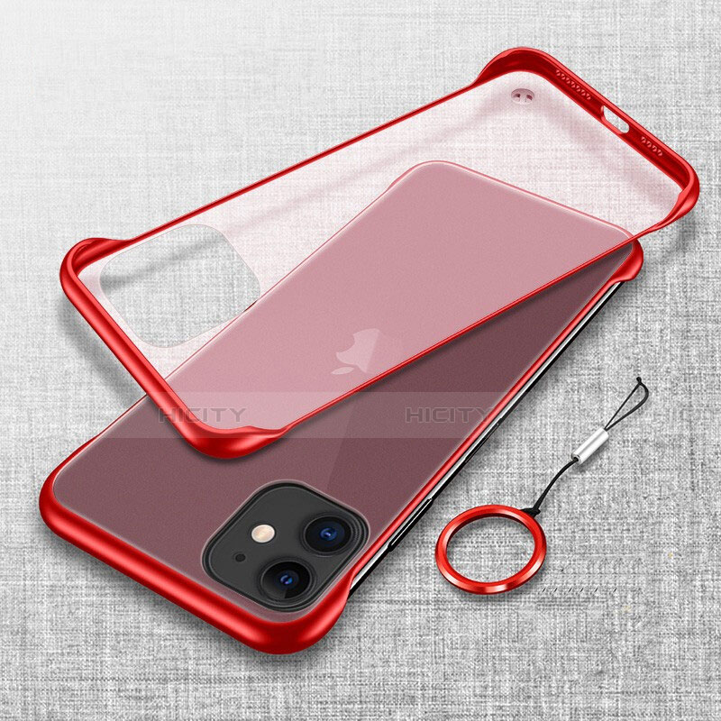Carcasa Dura Cristal Plastico Funda Rigida Transparente S06 para Apple iPhone 11 Rojo