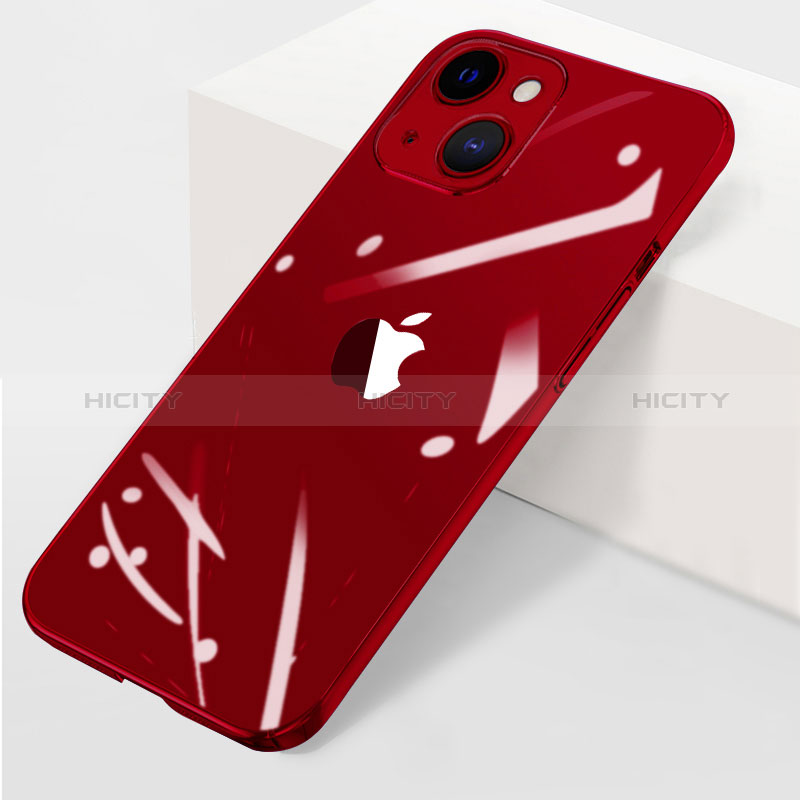 Carcasa Dura Cristal Plastico Funda Rigida Transparente WT1 para Apple iPhone 14 Plus Rojo