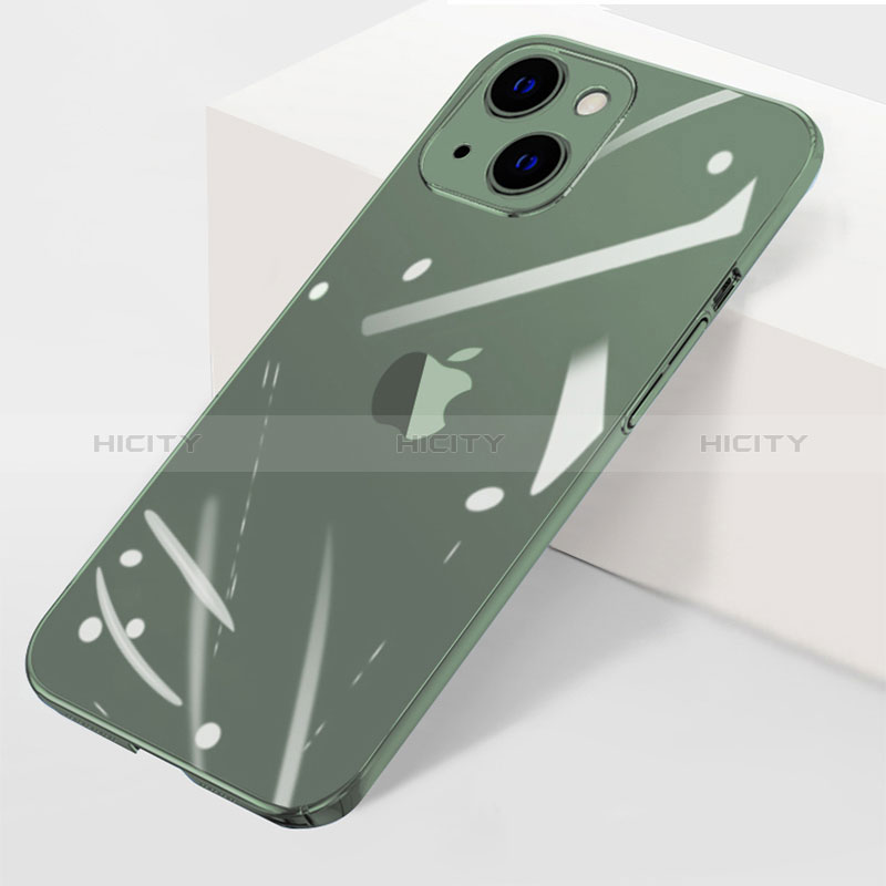 Carcasa Dura Cristal Plastico Funda Rigida Transparente WT1 para Apple iPhone 14 Plus Verde