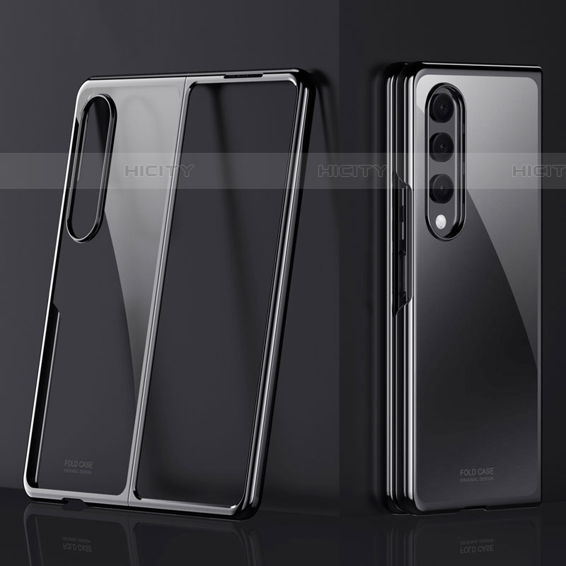 Carcasa Dura Cristal Plastico Funda Rigida Transparente Z01 para Samsung Galaxy Z Fold4 5G Negro