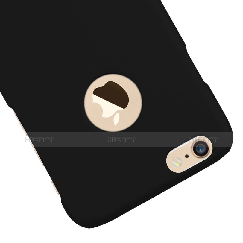 Carcasa Dura Plastico Rigida Mate con Agujero para Apple iPhone 6S Plus Negro