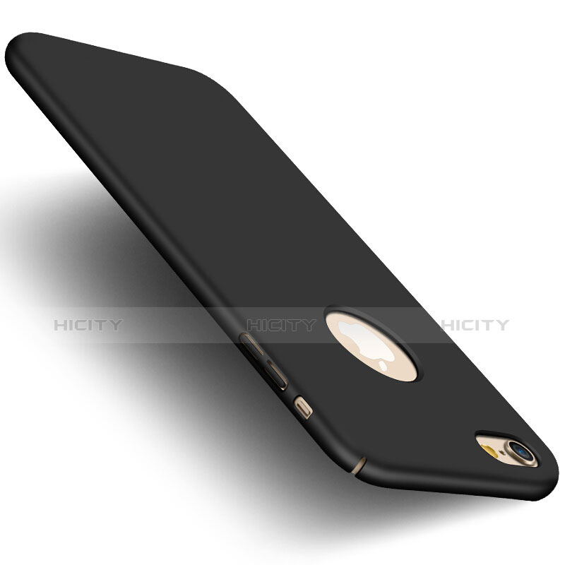 Carcasa Dura Plastico Rigida Mate con Agujero y Anillo de dedo Soporte para Apple iPhone 6 Negro