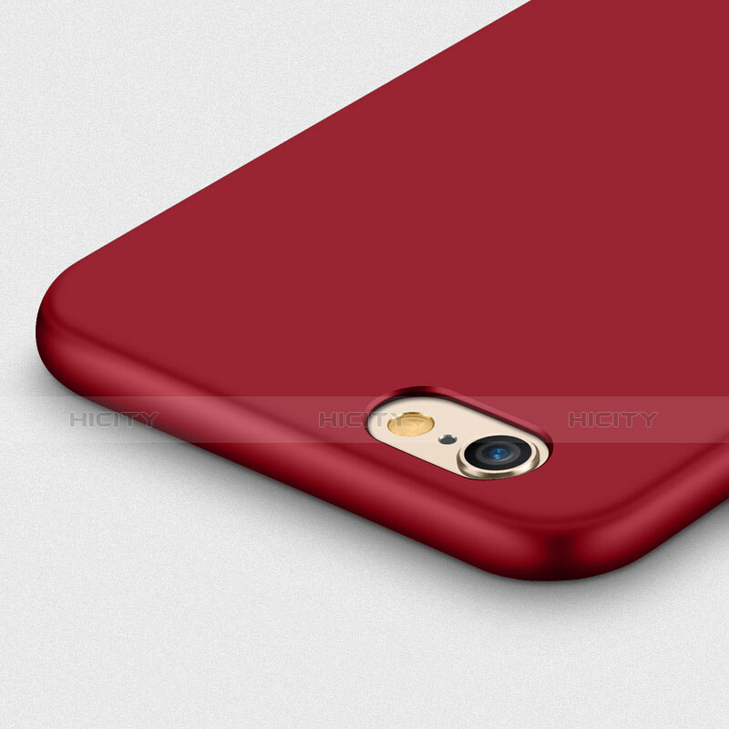 Carcasa Dura Plastico Rigida Mate con Anillo de dedo Soporte A01 para Apple iPhone 6S Rojo