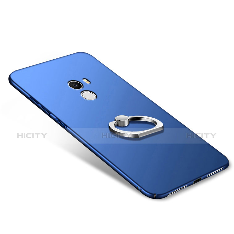 Carcasa Dura Plastico Rigida Mate con Anillo de dedo Soporte A02 para Xiaomi Mi Mix Azul
