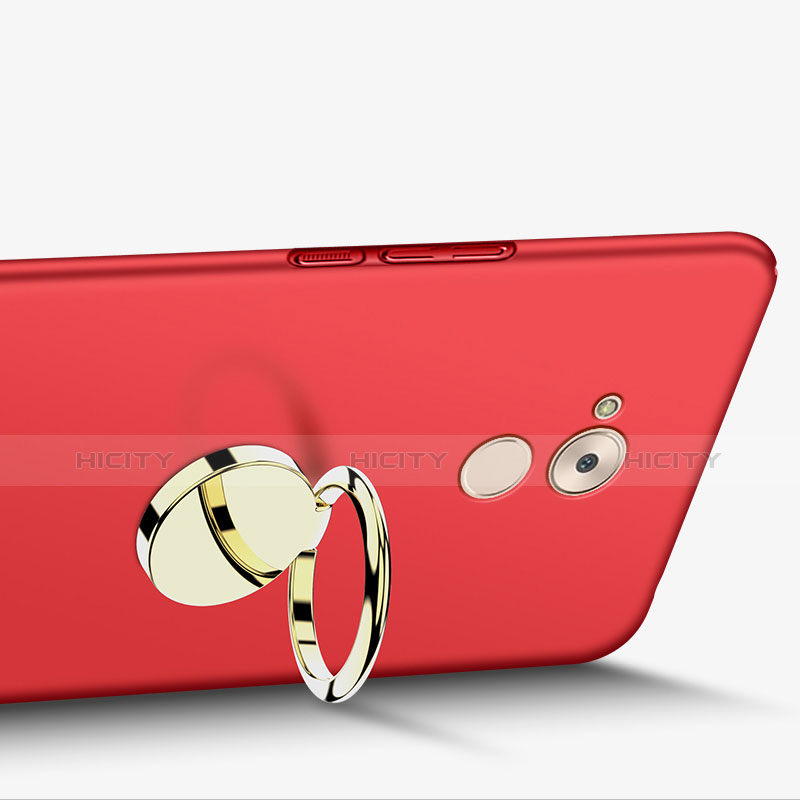 Carcasa Dura Plastico Rigida Mate con Anillo de dedo Soporte A03 para Huawei Nova Smart Rojo